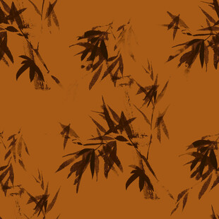 棕底墨竹图案