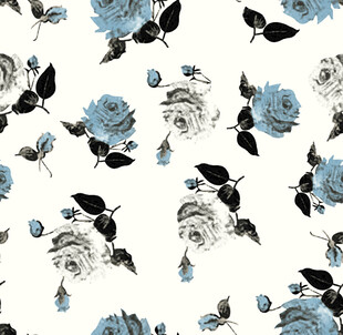 蓝白花卉图案背景