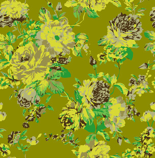 黄绿花卉图案背景