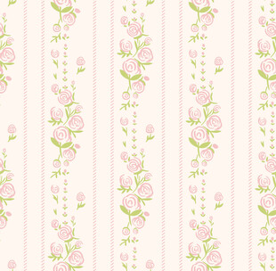 粉色花卉垂直条纹图案
