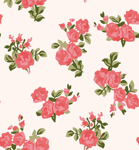 粉色花卉无缝图案背景