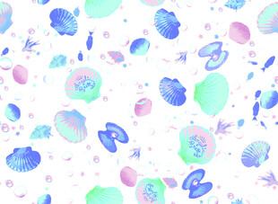 水彩风多彩抽象花卉图案