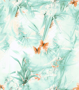 清新热带植物花卉图案