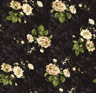 黑色底花卉图案纹理