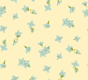 淡黄色底蓝色小花图案
