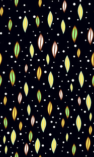 多彩叶片图案黑色背景纹理