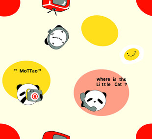 可爱熊猫主题趣味插画