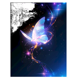 梦幻发光蝴蝶于星空飞舞