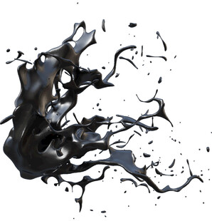 黑色墨汁飞溅艺术画面