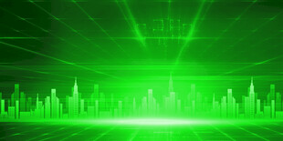 绿光城市夜景科技感十足