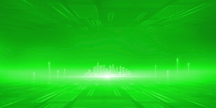 绿色光芒背景科技感画面
