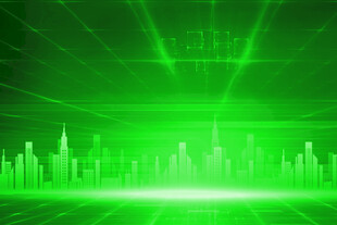 未来感绿色科技城市背景