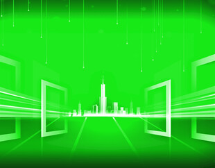 绿色科技风城市界面背景图