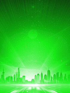 绿色城市天际线背景图