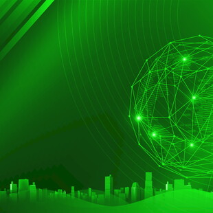 绿色科技城市抽象背景图
