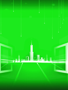 绿色科技风城市景观背景