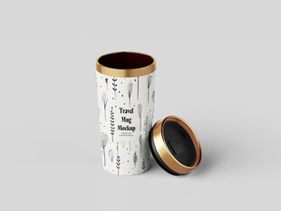 金色随身杯咖啡杯样机展示