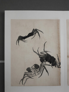齐白石水墨螃蟹画作