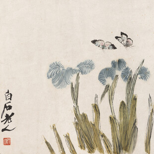 齐白石水墨花鸟图