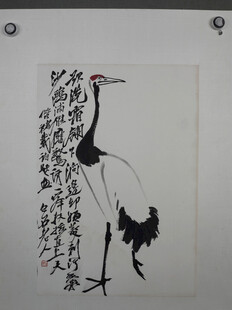 齐白石水墨仙鹤图