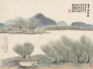 齐白石水墨山水国画风景图