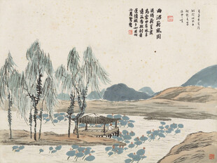 齐白石水墨山水古景图