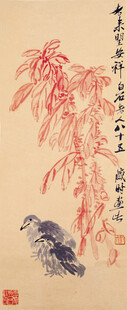 齐白石水墨花鸟图