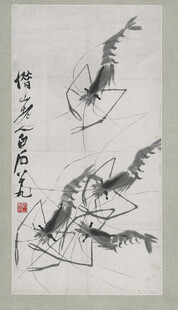 齐白石水墨虾画灵动写意之美