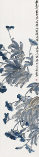 蓝色花卉装饰图案