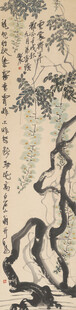 齐白石水墨风格树枝画作