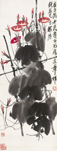 齐白石水墨写意花卉图