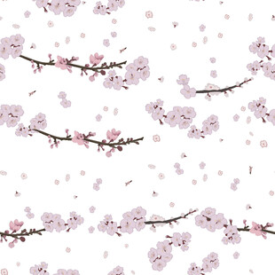粉色樱花枝条图案背景