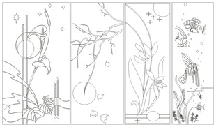 花卉植物线稿图案设计