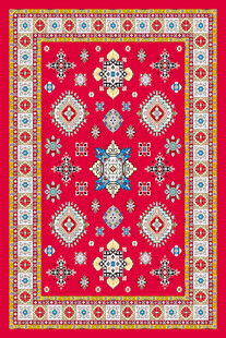 精美传统花纹红色地毯