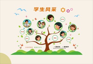 文化墙学生风采立体字