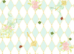 清新花卉几何图案背景
