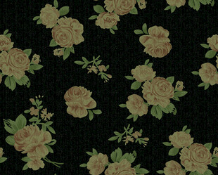 黑色底花卉图案布料