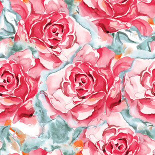 水彩玫瑰花卉图案背景