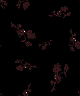 黑色底深红色花卉图案