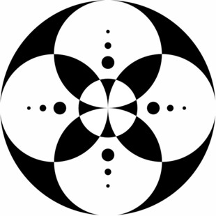 黑白几何对称圆形图案