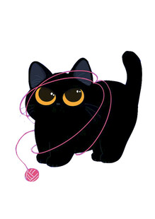 黑猫玩线团