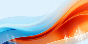 蓝橙渐变动感流体背景图