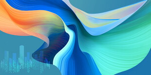 绚丽多彩抽象流动线条图案