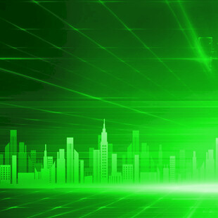 绿色科技感城市天际线