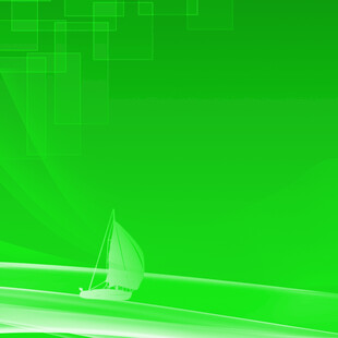 绿色背景上的孤帆