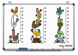 白板背景 儿童身高贴