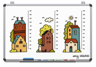 白板背景 儿童身高贴