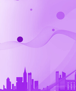 紫色城市天际线梦幻背景