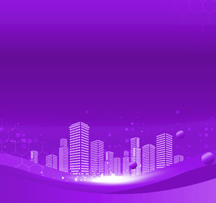 紫色梦幻城市天际线背景
