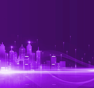 紫色梦幻城市夜景